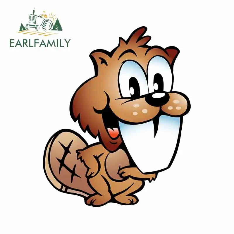 

EARLFAMILY 13 см x 10,7 см для Бобра, наклейка для ремонта автомобиля, мультяшная наклейка, виниловая пленка для автомобиля, украшение для лобового с...