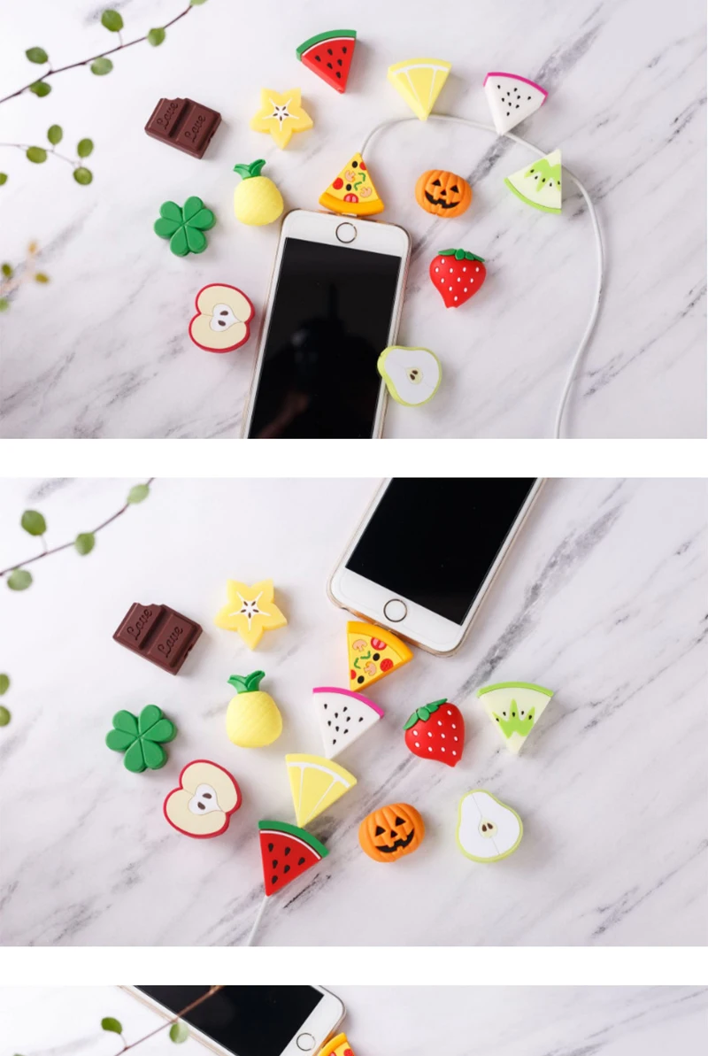 Кабель Bite милые фрукты кабель протектор для Iphone Смартфон USB кабель Органайзер зарядное устройство провода Pprotege кабель забавные мягкие игрушки