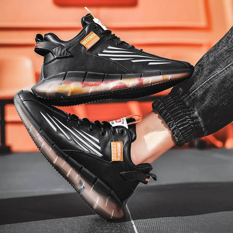 

Brand Men 's Casual Shoes Sneakers Mens Breathable Men 2021 PU Lace Up Wear-resistant Shoes Tenis Masculino sport Trend Footwear