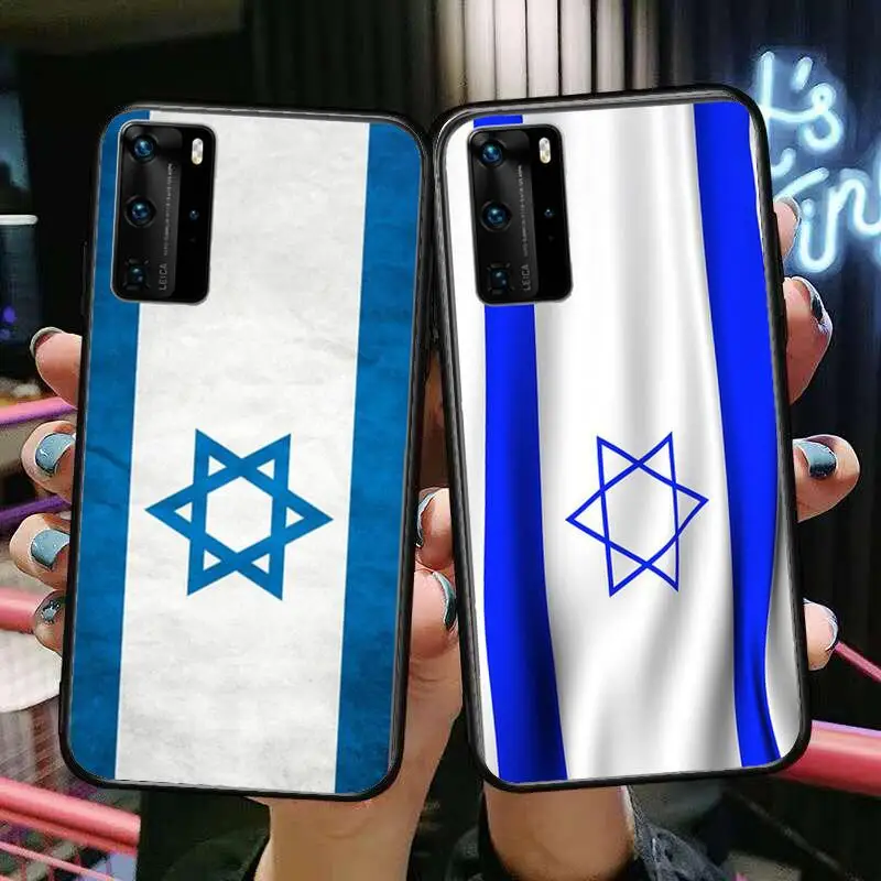

Israel flag Phone Case For Huawei P40 p30 P20 10 9 8 Lite E Pro Plus Black Etui Coque Painting Hoesjes comic fas