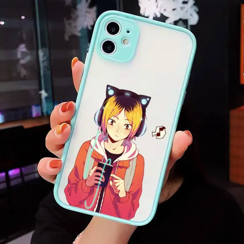 

Kenma Kozume of Haikyuu Anime Phone Cases matte transparent For blue iPhone 7 8 x xs xr 11 12 pro plus max mini Clear Funda