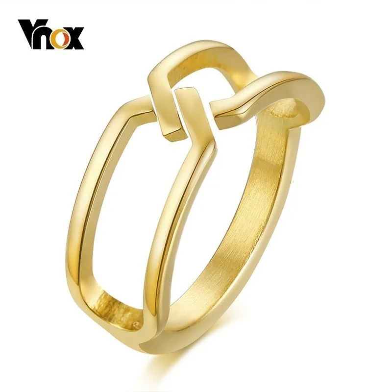 Vnox шикарные женские кольца золотого цвета из нержавеющей стали уличная одежда