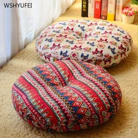 thick round cushion cotton and linen futon bay window cushion tatami fat mat fabric worship pad teahouse yoga mat free mail