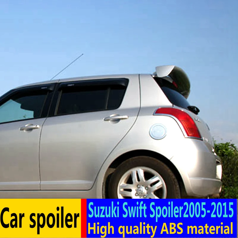 For Suzuki Swift Spoiler 2005-2015 High Quality ABS Material Automotive Tail Primer Color for Top Wing Rear | Автомобили и