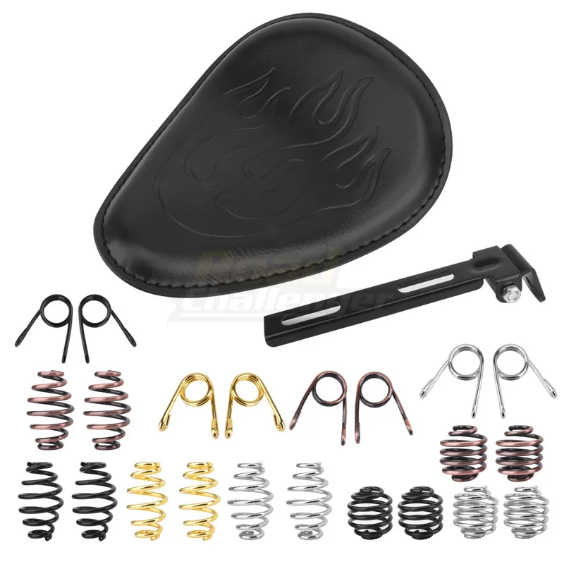 Кожаное сиденье для мотоцикла с креплением на пружины Harley Custom Chopper Bobber Honda Yamaha