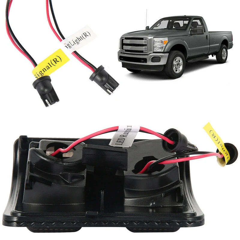 For 2008-2016 F250 F350 F450 Smoked Lens LED Side Mirror Marker Lights Switchback White DRL + Yellow Turn Signal | Автомобили и
