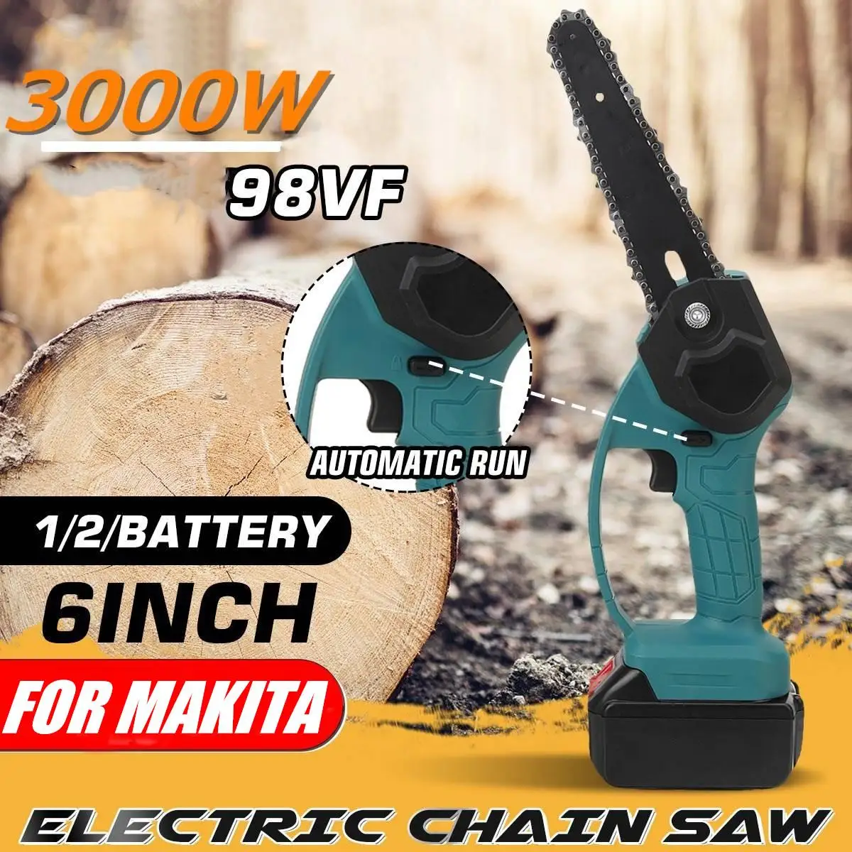 3000W 98VF 6 Inch Mini Electric Saw Chainsaw Garden Tree Logging Woodworking Tools Wood Cutters For Makiita 18V Battery | Инструменты
