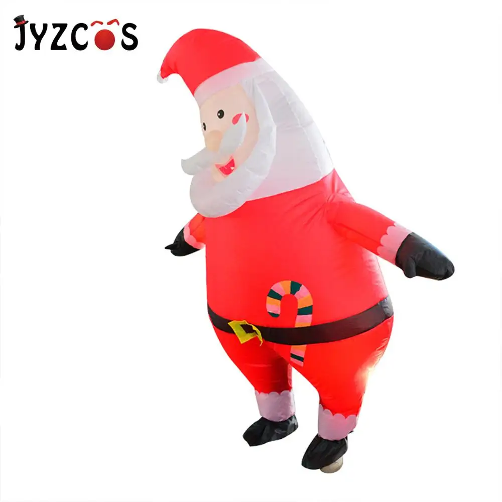 JYZCOS Adults Santa Claus Inflatable Costume Christmas Halloween Blow Up for Women Men Birthday Cosplay Party Outfits | Тематическая