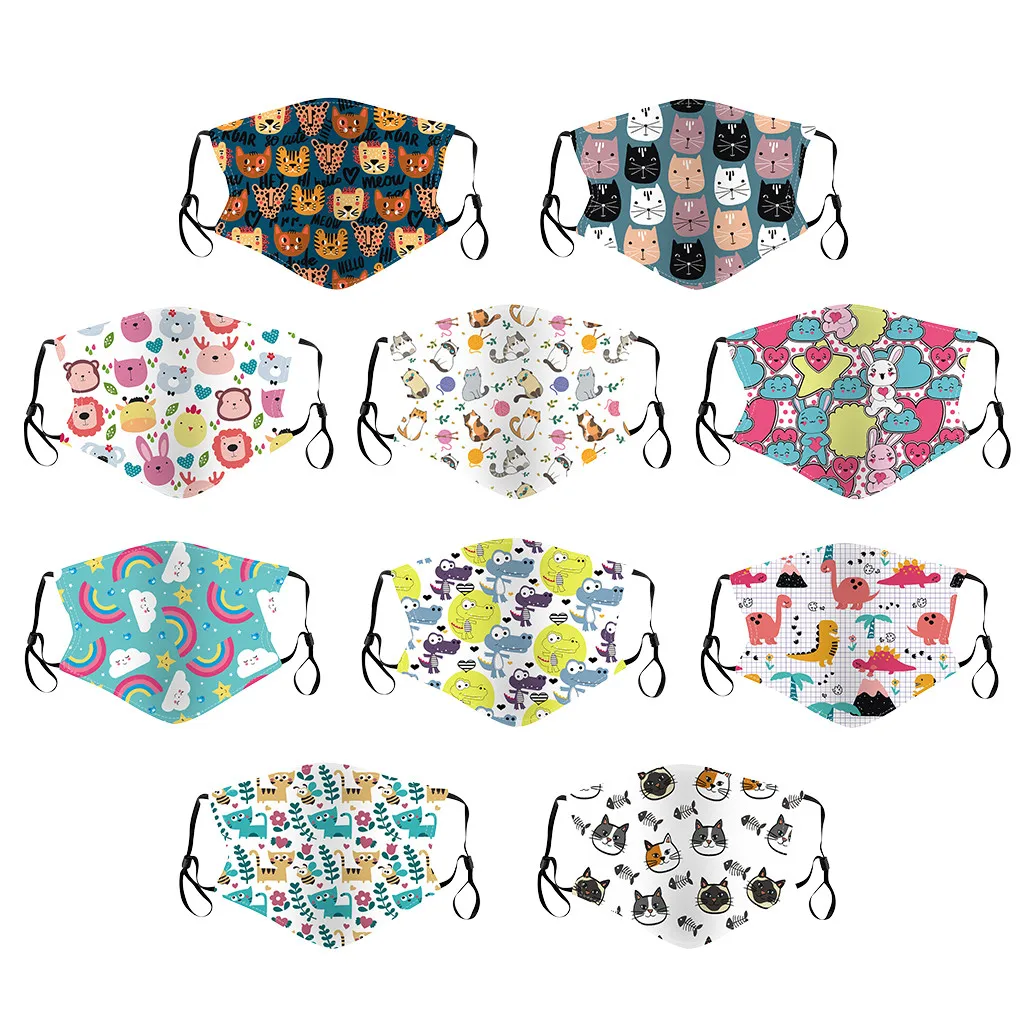 10 шт. дышащая маска для лица детей хлопковые маски улицы Пылезащитная
