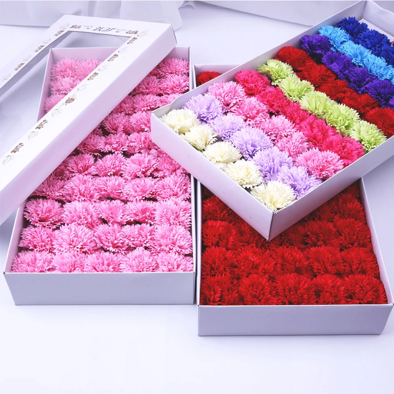 50 шт./кор. Гвоздика мыло цветы искусственный цветок банное гвоздики головки на