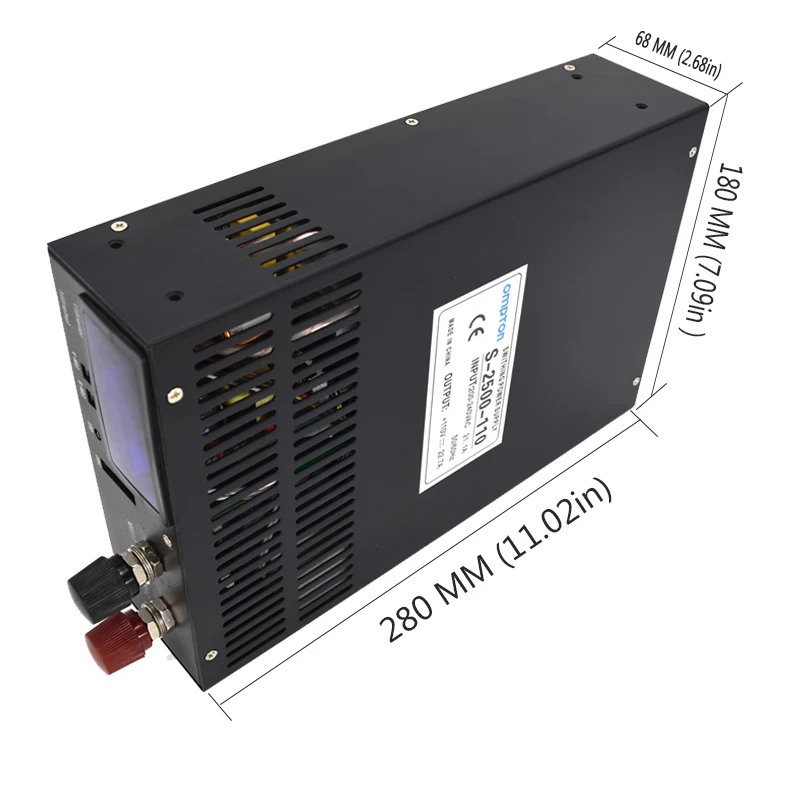 

S-2500-110V20A high power power supply output voltage 0-110VDC adjustable with digital display device power supply