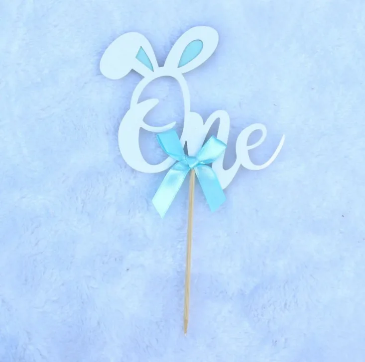 1 шт. розовый голубой кроличий ушко топпер для торта украшение первого дня