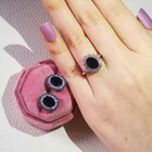 Комплект ювелирных изделий для невесты, круглые серьги-гвоздики с ореолом, свадебный подарок, цвет серебро, 2 шт.упаковка