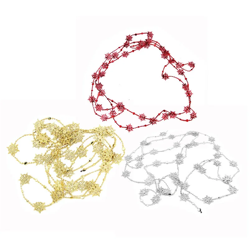 Рождественское украшение Снежинка цепь ПВХ двери окна украшения для