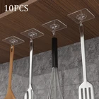 Прозрачные прочные самоклеящиеся настенные вешалки, крючки на присоске для тяжелой нагрузки для кухни и ванной, 10 шт.