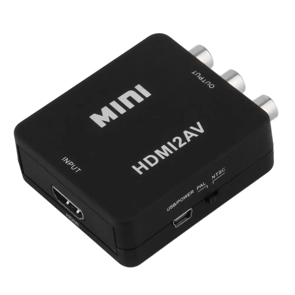 Новый черный Мини 1080P HDMI к RCA Аудио Видео AV CVBS адаптер конвертер для HDTV в наличии! |