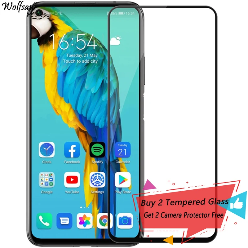 Cubierta completa de vidrio templado para Huawei Nova 5T, Protector de pantalla de vidrio de seguridad con pegamento completo para Huawei Nova 5T, vidrio para Huawei Nova 5T-0