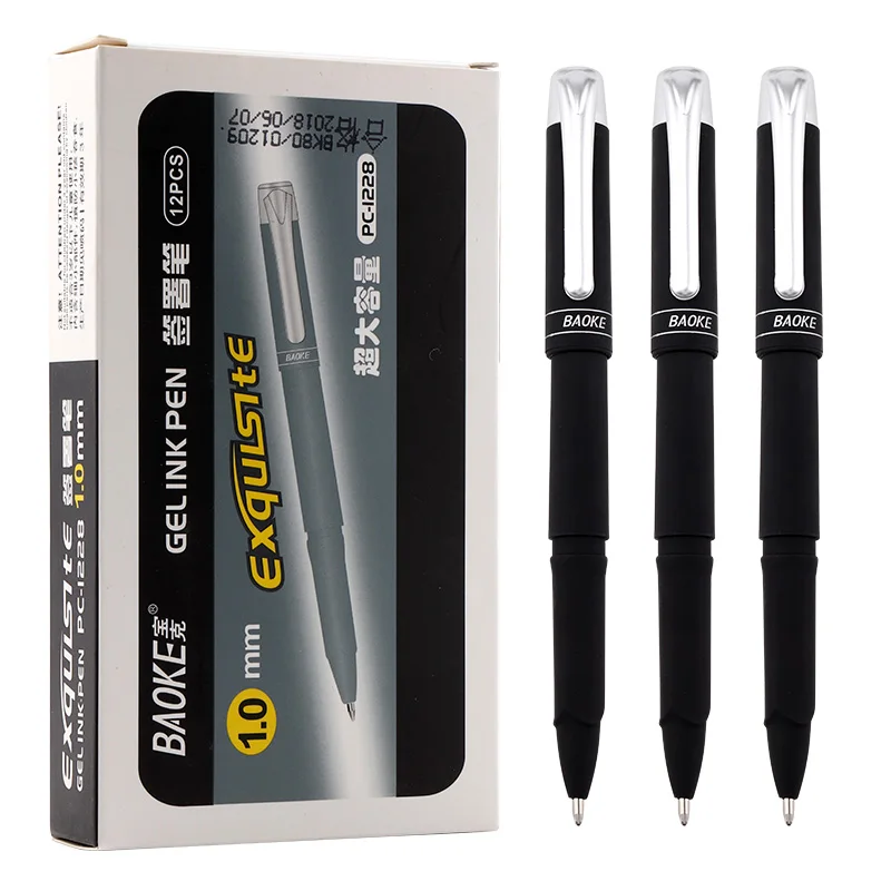 

Baoke 1228 Gel Pen 1.0mm 12 Branches Large Capacity Signature Pen 12 Branches Black Frosted Pen Holder Sign Pen Gel Gel Pen
