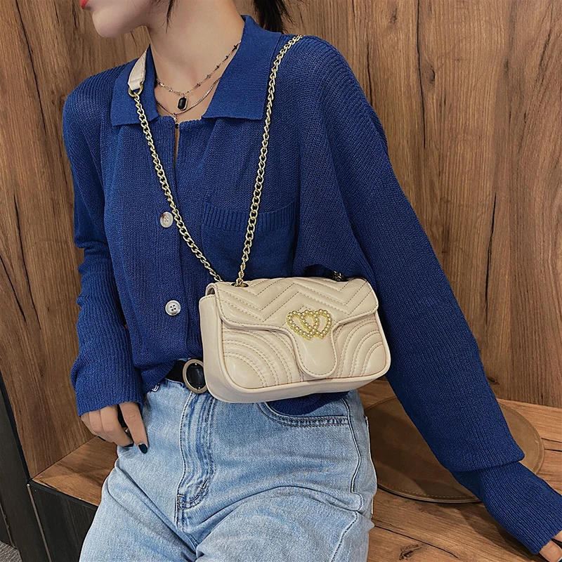 Женская сумка через плечо с цепочкой из ПУ кожи | Багаж и сумки