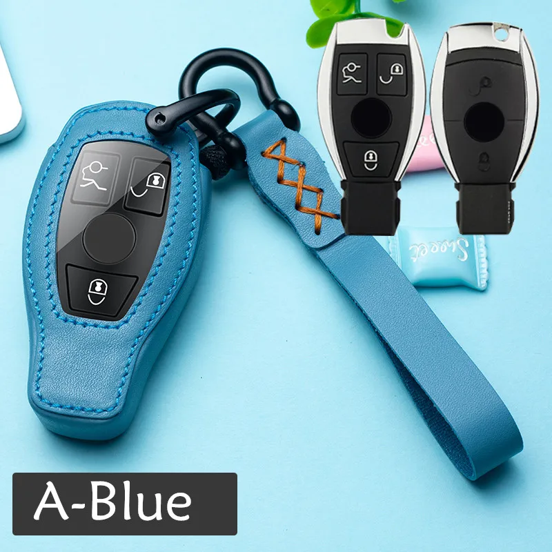 

Стайлинг автомобиля кожаный чехол для автомобильного ключа брелок чехол для Mercedes Benz CLS CLA GL R SLK AMG A B C автомобильные аксессуары
