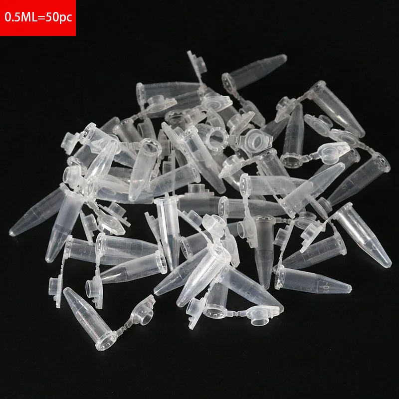 

50 Pieces of 0.5 Ml Laboratory Transparent Micro Plastic Centrifuge Tubes with Snap Lid Container Lids for Laboratory Samples