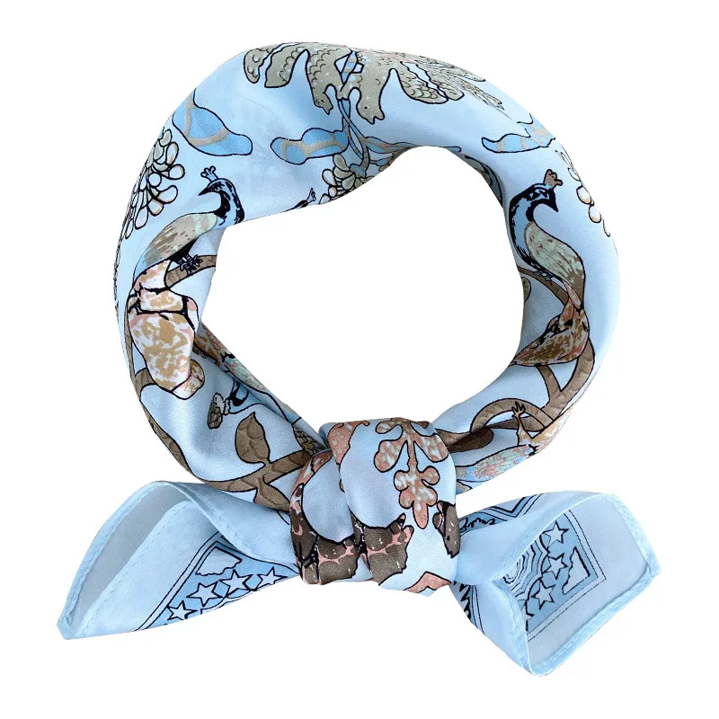 

New 2020 Hot Femme Hijab Winter Brand 100% Real Silk Scarf Small Square Fashion Female Poncho Scarves Pashmina Bandana Foulard
