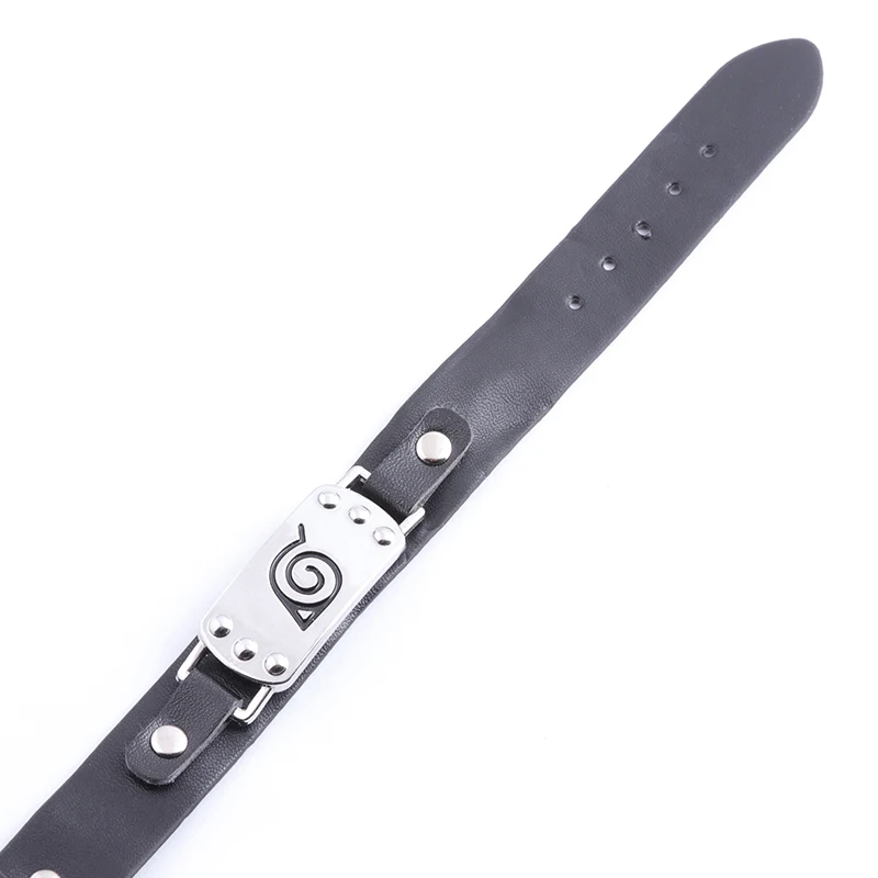 Браслет из черной кожи с пряжкой-цепочкой для косплея | Украшения и аксессуары