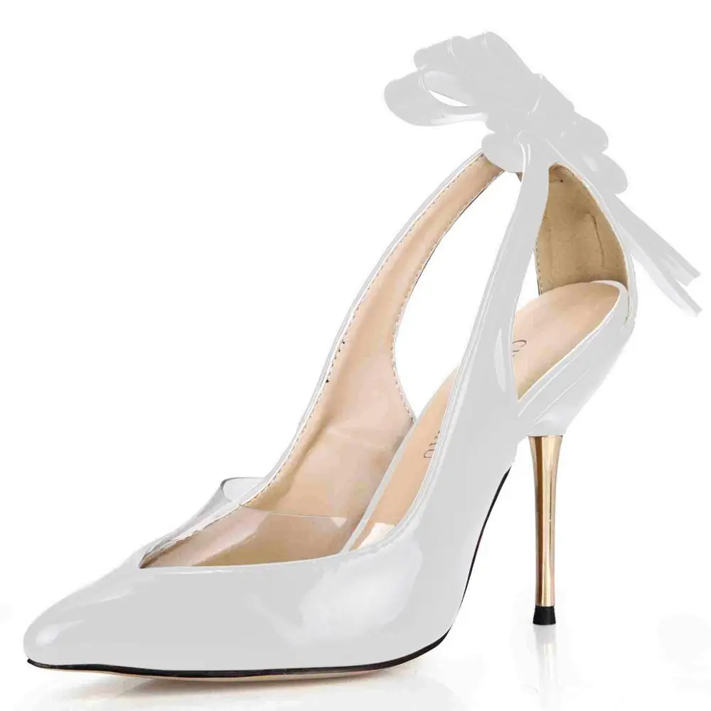 Пикантные атласные свадебные туфли-лодочки на шпильке с острым носком и бантом