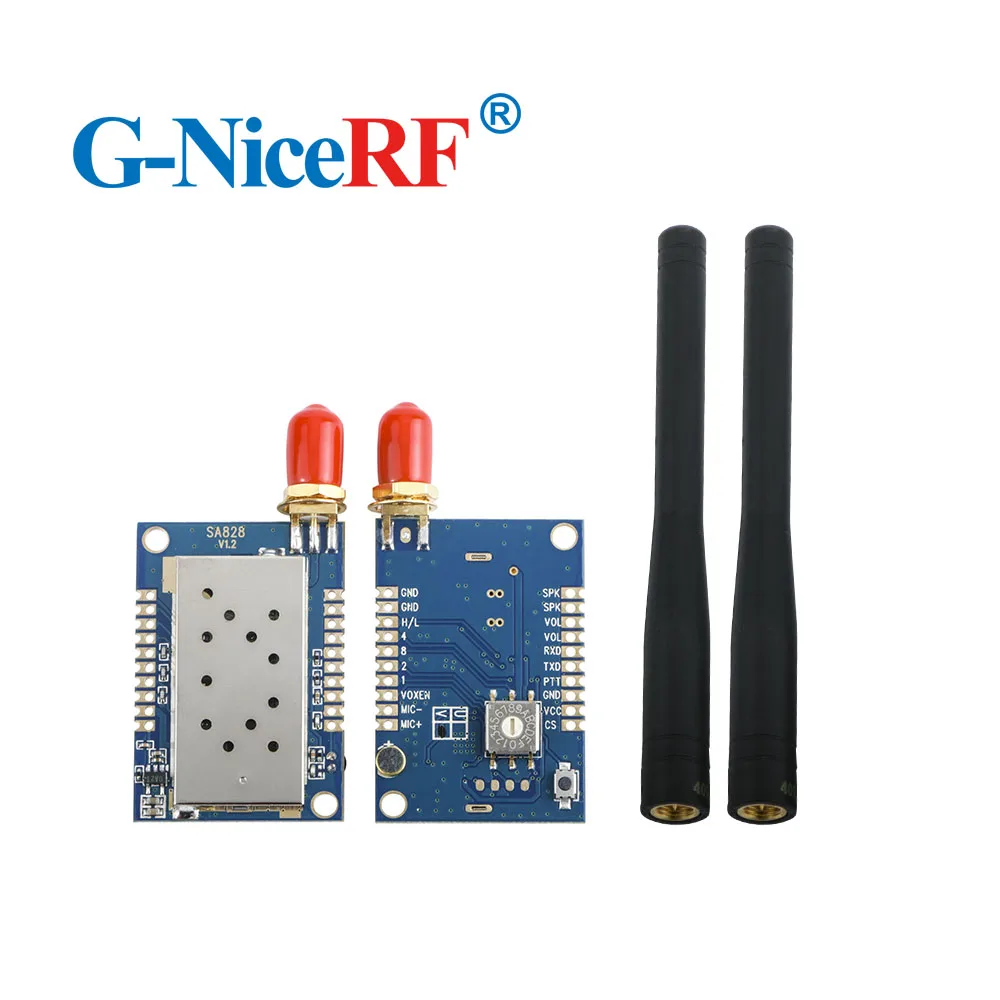 2 шт. SA828 UHF 400 ~ 480MHz 3 5km расстояние и 1W Outpower Walkie Talkie модуль + шт резиновые антенны|walkie