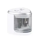 Автоматическая точилка для карандашей с двойным отверстием, электрическая точилка для карандашей для школы, офиса, домашние канцелярские принадлежности с питанием от батареи и USB-зарядкой