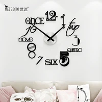 abstract style silent acrylic large decorative diy wall clock modern design living room home decoration wall watch wall stickers