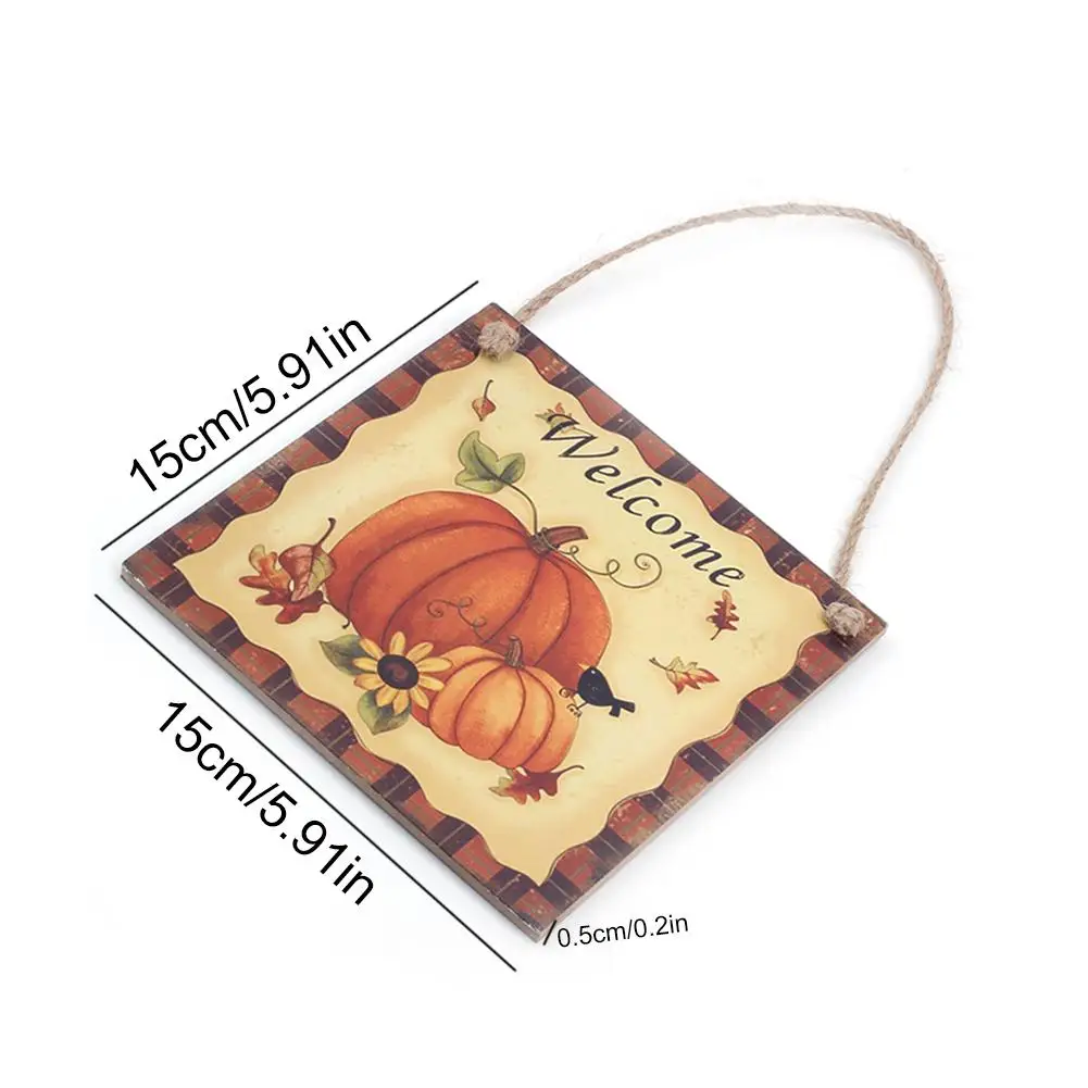 

Wooden Thanksgiving Decoration Hanging Board Fall Sunflower Pumpkin Door Sign Plaque Home Decorative Door Hanging Sign