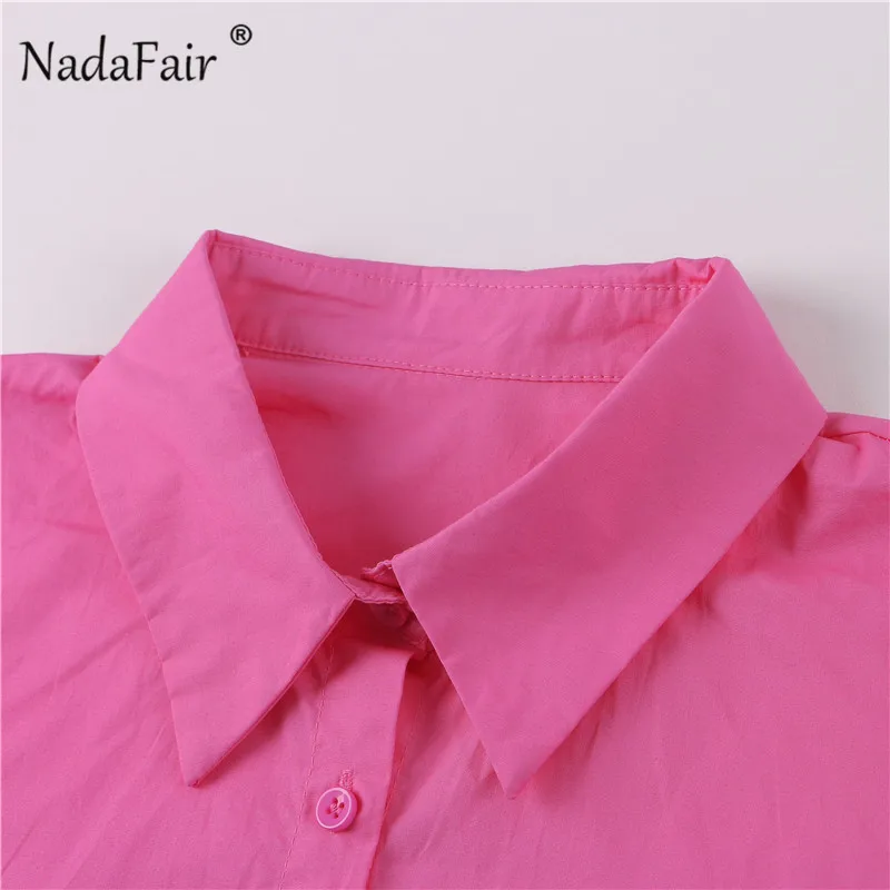 Nadafair Летние повседневные рубашки для женщин 2021 размера плюс блузки женские
