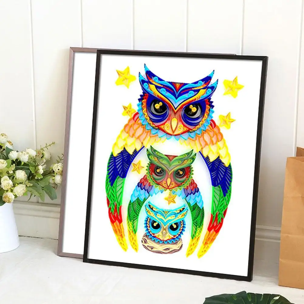 Сделай Сам сова хамелеон картина из бумаги рукоделие A4 3d набор инструментов для