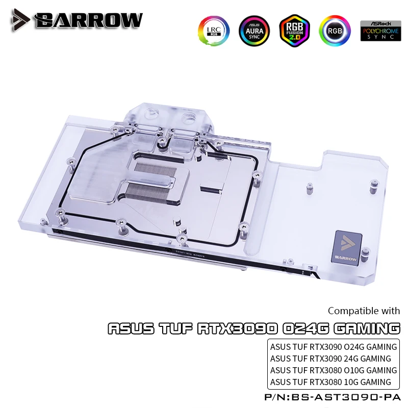 Barrow VGA водяной блок с полным покрытием для ASUS TUF RTX 3080/ 3090 Aurora LRC 2 0 5V 3Pin BS AST3090