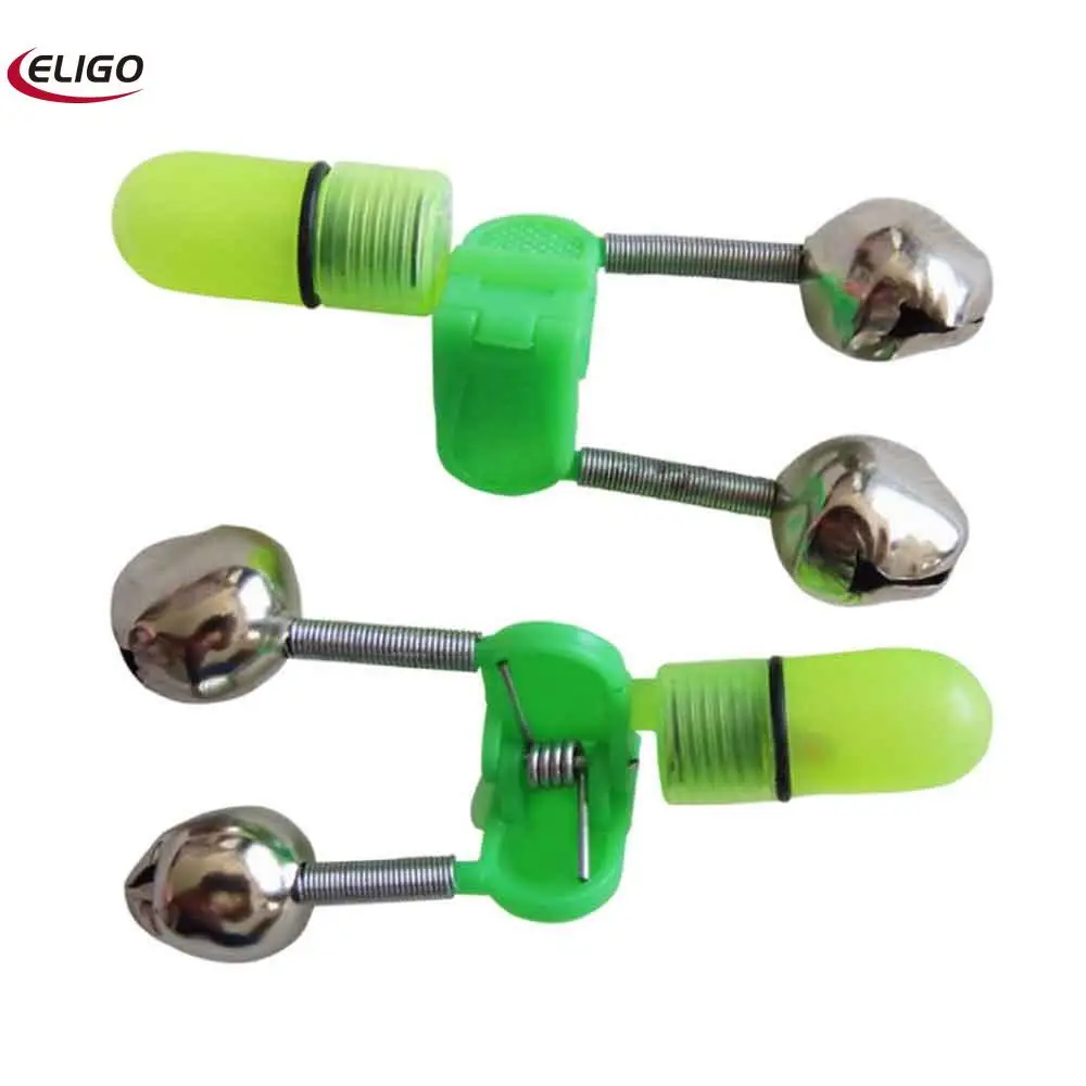 10 шт. светодиодный ночной рыбалки Укус приманки сигнализация 2 колокольчики