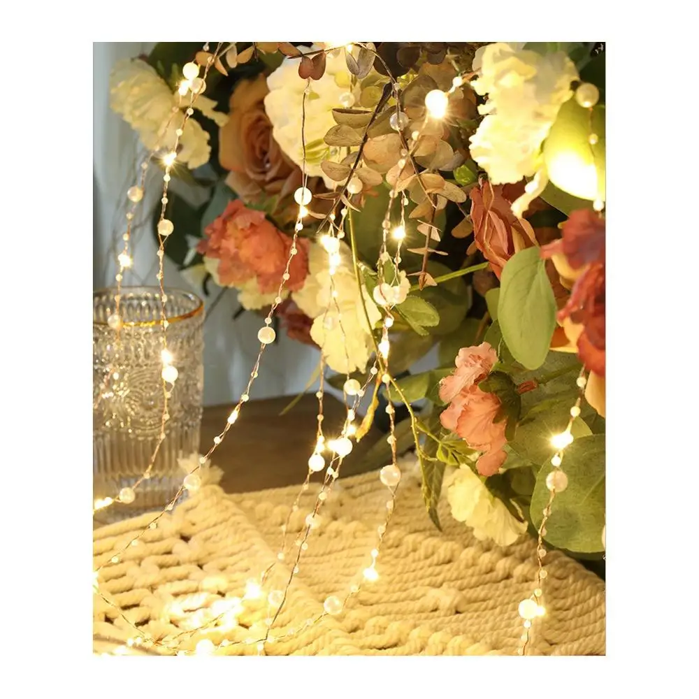 

10M Pearl String Fairy Lights Battery Operated LED copper wire String lights Fairy Lights for Wedding Home Party Christmas Decor