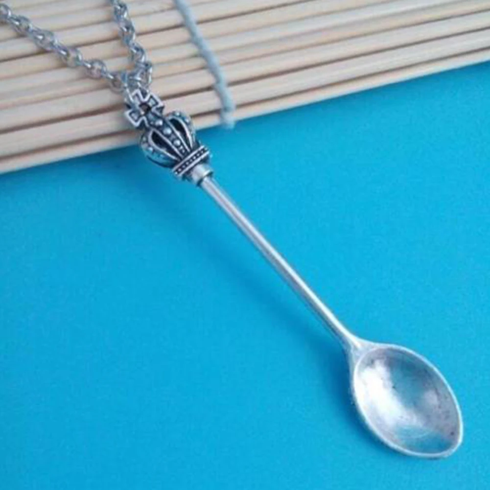 Женское Ожерелье в виде короны мини подвески чайной ложки фирменное