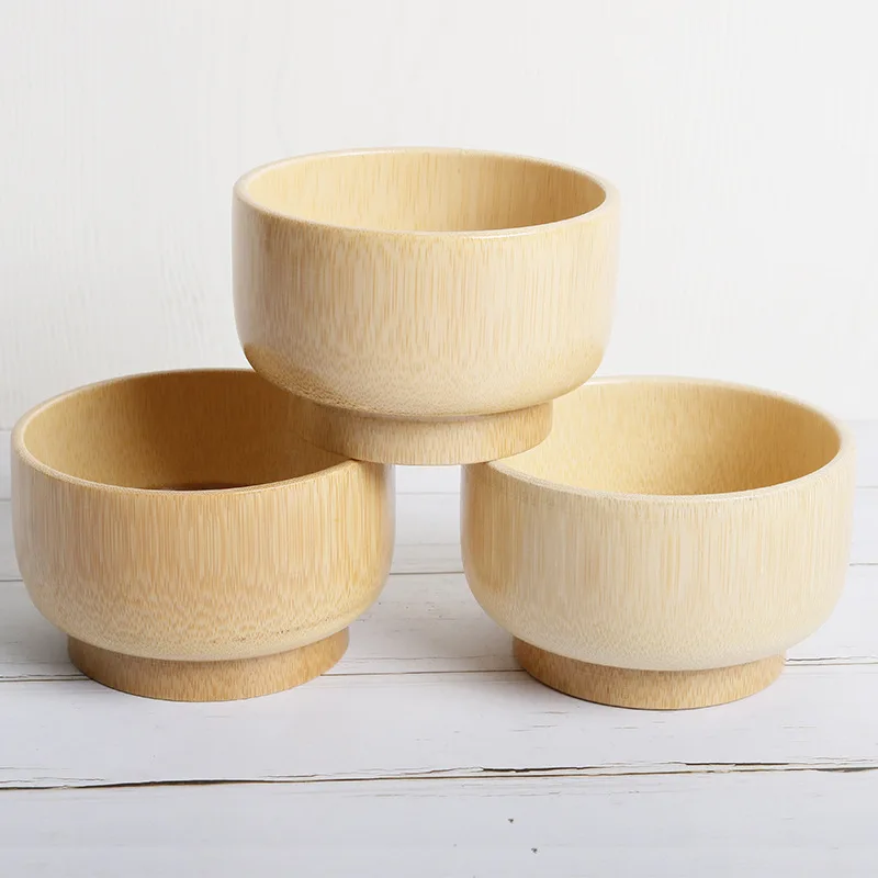 Деревянные чаши Бамбуковая деревянная чаша для домашнего использования