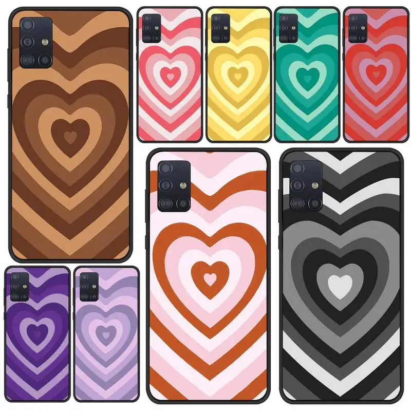 

Pink Heart Circle Phone Case For Samsung S21 S6 S7 Edge S8 S9 S10 S20 Ultra 5G Plus Cover Fundas Coque