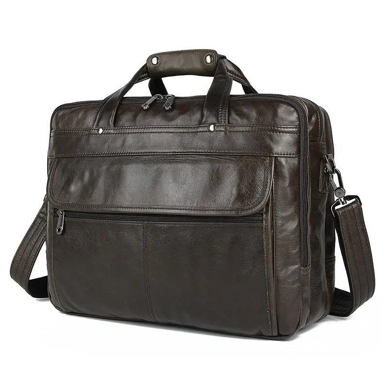 Top Quality Men Handbag Real Leather Antique Style Briefcase Business Laptop Cases Attache Messenger Bags Portfolio