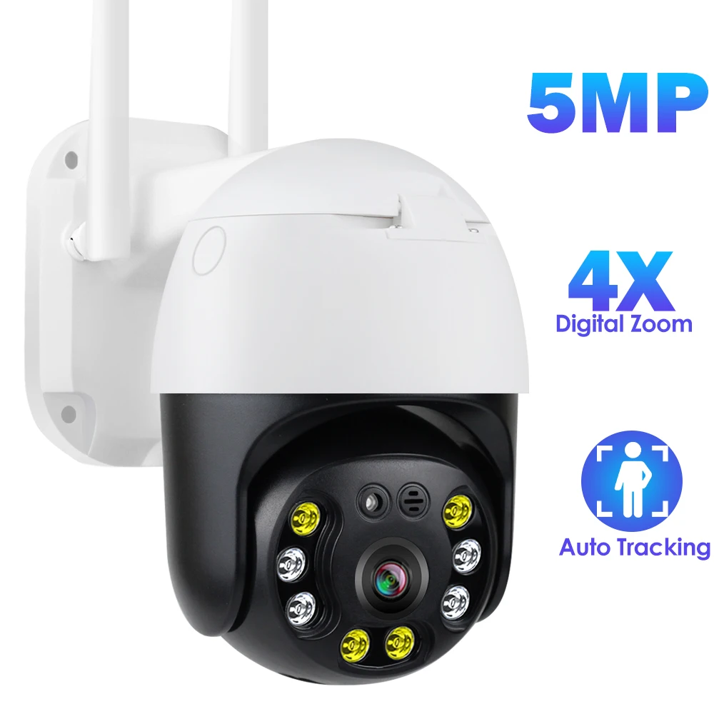 

5MP IP Camera Outdoor Auto Tracking PTZ WIFI IP Camera Surveillance Camera 4X Digital Zoom CCTV Camera Smart Wire Wireless
