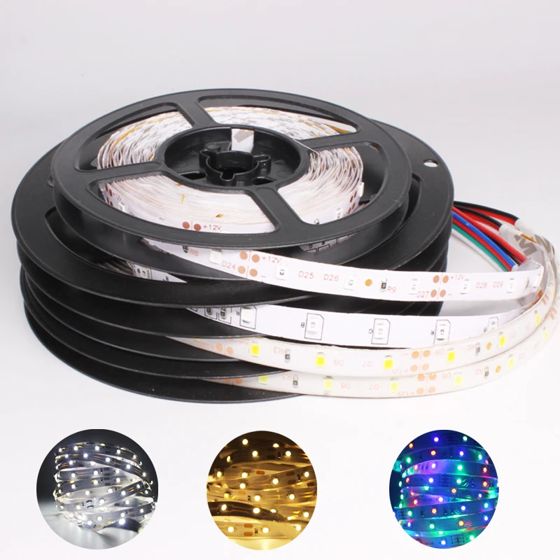 

DC12V SMD 2835 Not 3528 Led Strip Light 5m White LED Strip Tape Not Waterproof Lamp Light Strips Kitchen Home Decor TV Ledstrip