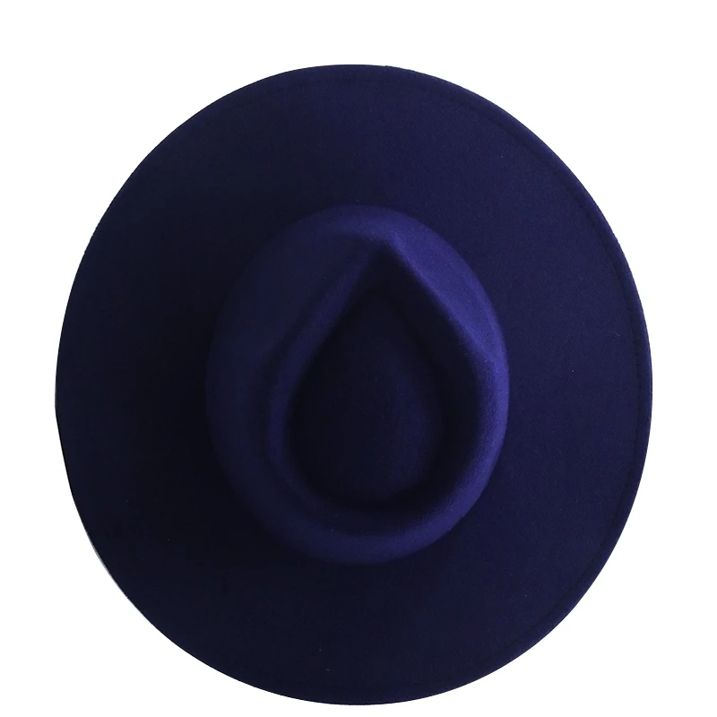 

Simple New Women Men 9.5 CM Vintage Jazz Wide Brim Fedora Hat Panama British Elegant Autumn And Winter Felt Church Fedora Cap