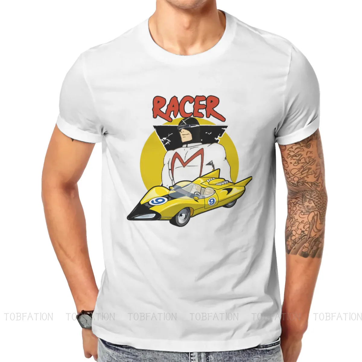 Camiseta con estampado de Speed Racer para hombre, ropa de Anime, con estampado esponjoso, X, Mach, GoGoGo, Mifune, novedad