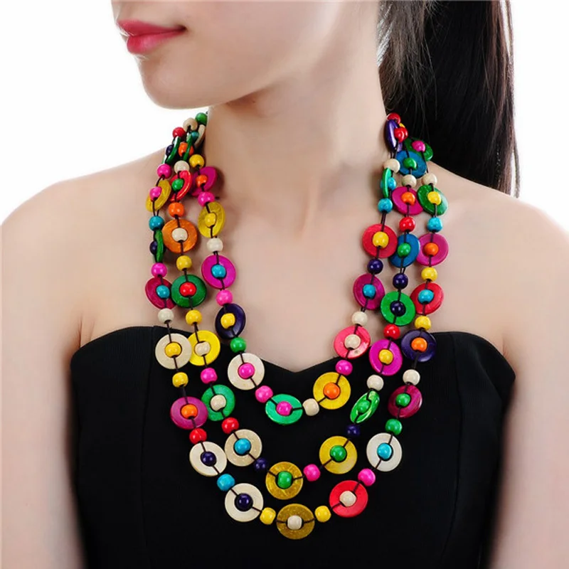 2019 богемное этническое ожерелье и кулон Многослойные Бусины Ювелирные изделия