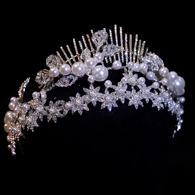 

Himstory Big Floral Bridal Crown Hair Tiara Sun-Flower Wedding Headpiece Handmade Women Party Prom Hairband Hair Jewelry