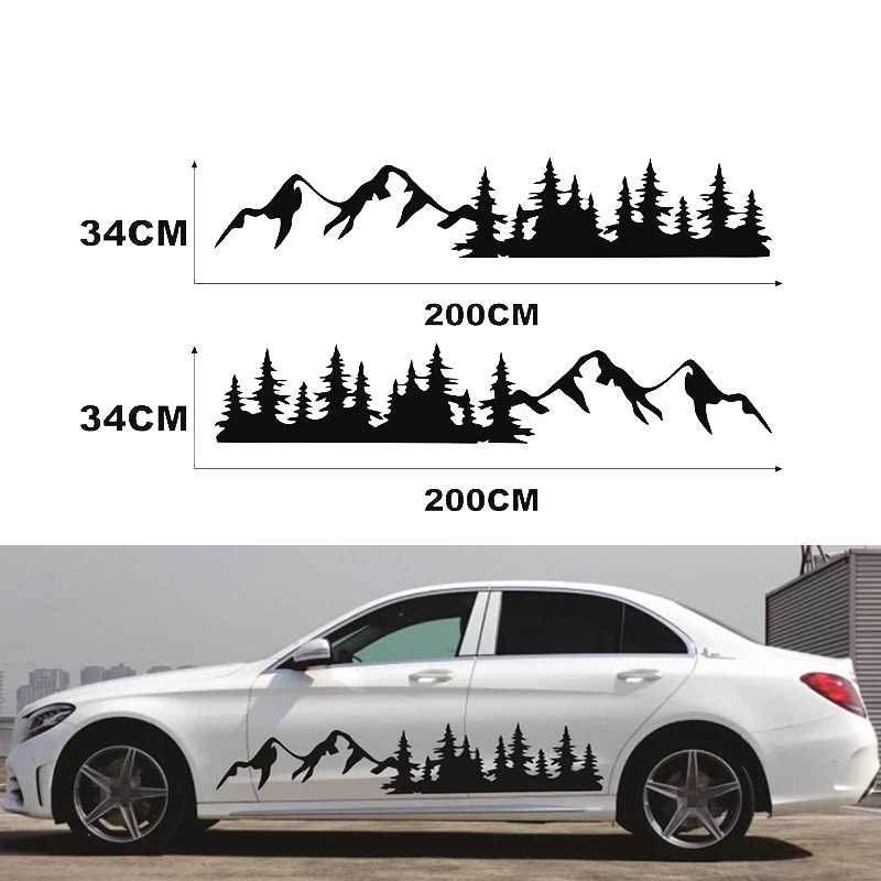 

for Mountain Decal Forest Vinyl Custom Nature Graphic Camper RV Trailer Truck Custom Sticker