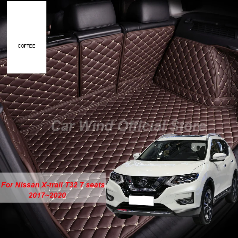 

Автомобильные брендовые коврики для багажника для Nissan X-trail T32, 7 мест, 2017, 2018, 2019, 2020, аксессуары для подкладки груза