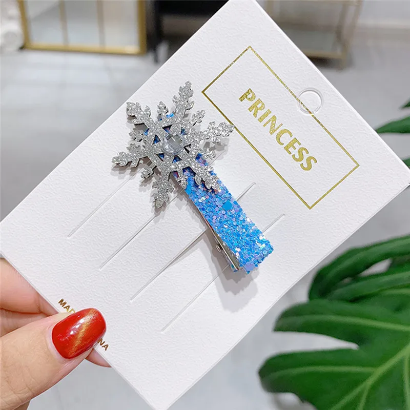 1 шт. аксессуары для волос со снежинками заколки с кристаллами женщин зимние